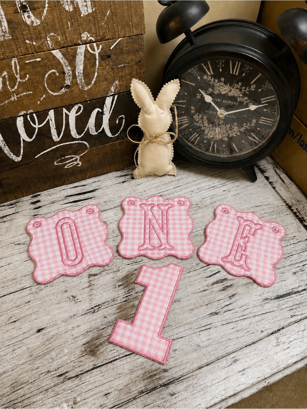 DIY First Birthday Banner | Embroidered ONE Banner | Birthday Decor |
